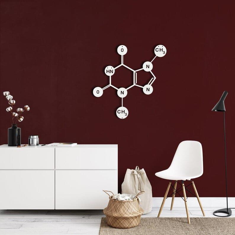 Chocolate Symbol Theobromine Molecule Metal Wall Decor White