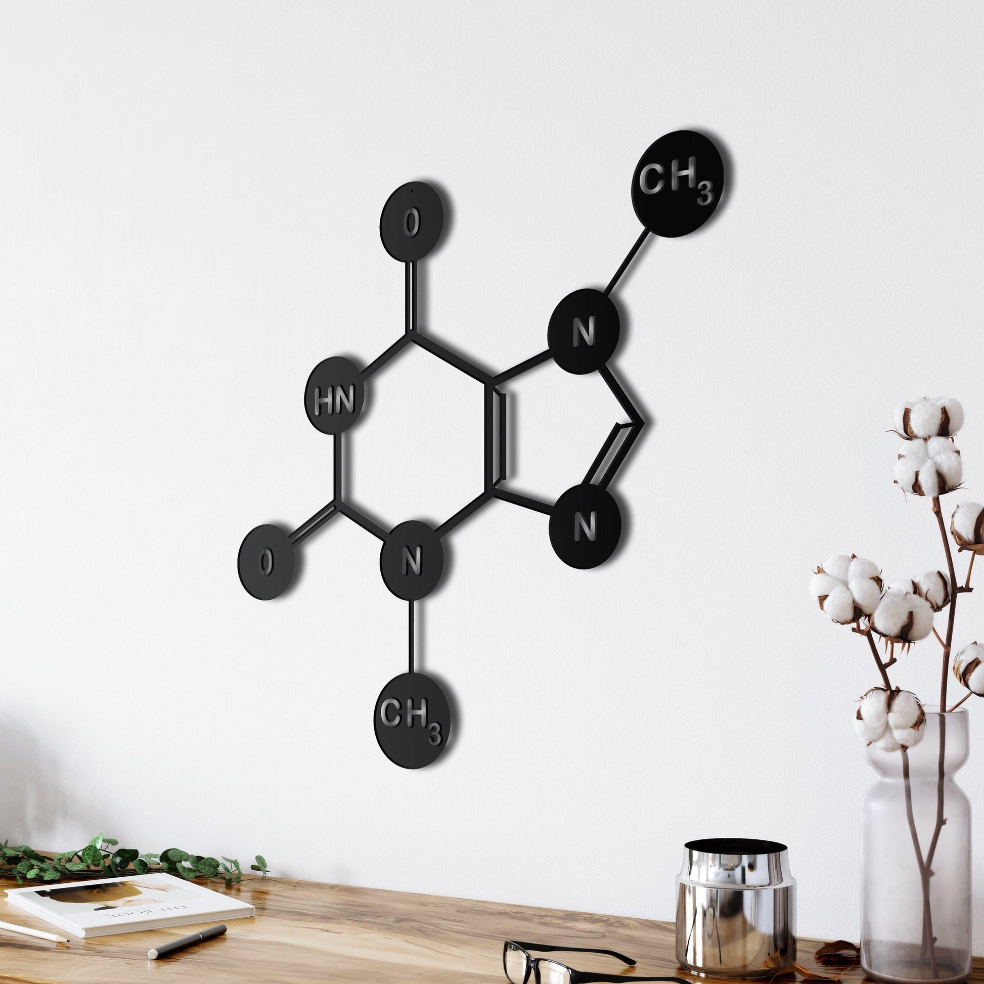 Chocolate Symbol Theobromine Molecule Metal Wall Decor - MAIA HOMES