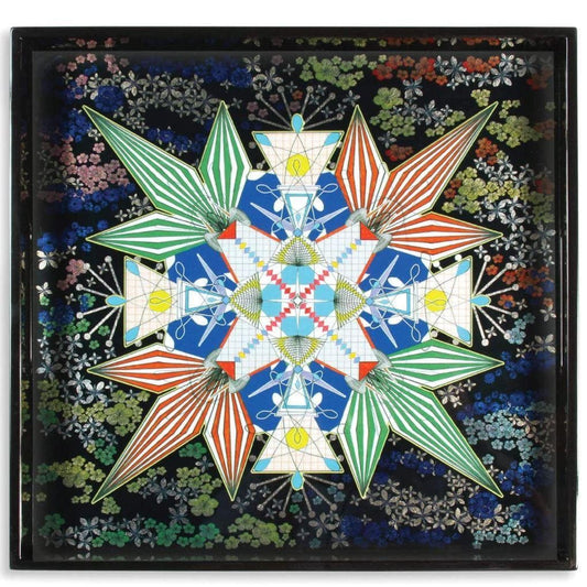 Christian Lacroix Flowers Galaxy Square Lacquer Tray - MAIA HOMES