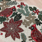 Christmas Birds and Flowers Beaded Table Runner