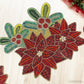 Christmas Flowers Beaded Table Runner - Poinsettia - MAIA HOMES