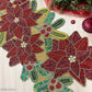Christmas Flowers Beaded Table Runner - Poinsettia - MAIA HOMES