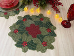 Christmas Holly Berry Bead and Crystal Placemat