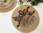 Christmas Jingle Bells Round Beaded Placemat - Set of 6