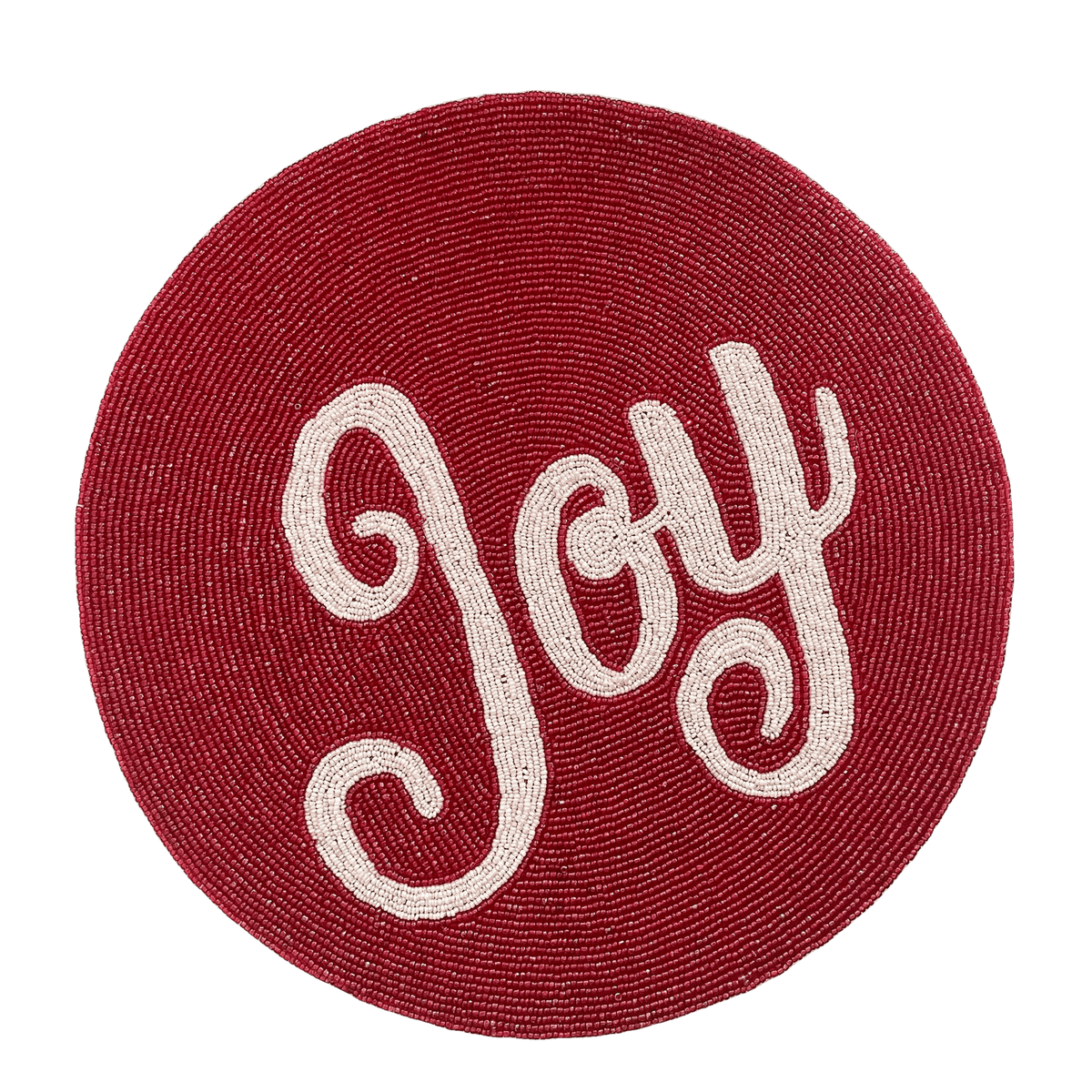 Christmas 'Joy' Round Beaded Placemat - Set of 6 Default Title