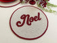 Christmas 'Noel' Round Beaded Placemat set of 6