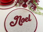 Christmas 'Noel' Round Beaded Placemat set of 6