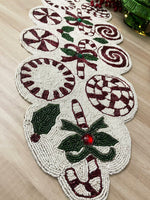 Christmas Ornament Beaded Table Runner