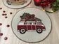 Christmas Red Volkswagen Van Round Beaded Placemat - Set of 6 - MAIA HOMES