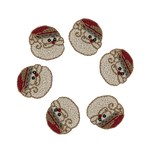 Christmas Santa Claus Beaded Coaster Set of 6