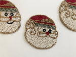 Christmas Santa Claus Beaded Coaster Set of 6