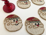 Christmas Santa Claus Beaded Coaster Set of 6