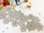 Christmas Snowflakes Sequin and Bead Table Runner