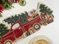 Christmas Trees and Red Trucks Beaded Table Runner