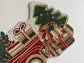 Christmas Trees and Red Trucks Beaded Table Runner