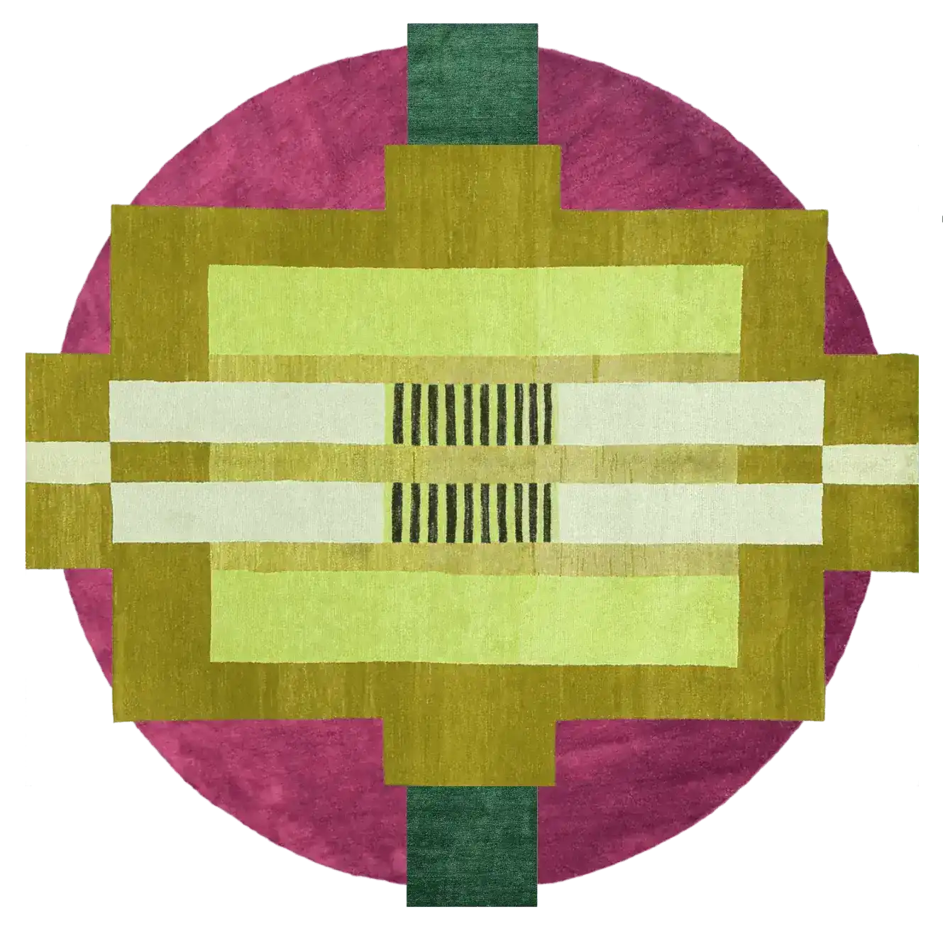 Circle of Atzec Round Hand Tufted Wool Rug MAIA HOMES