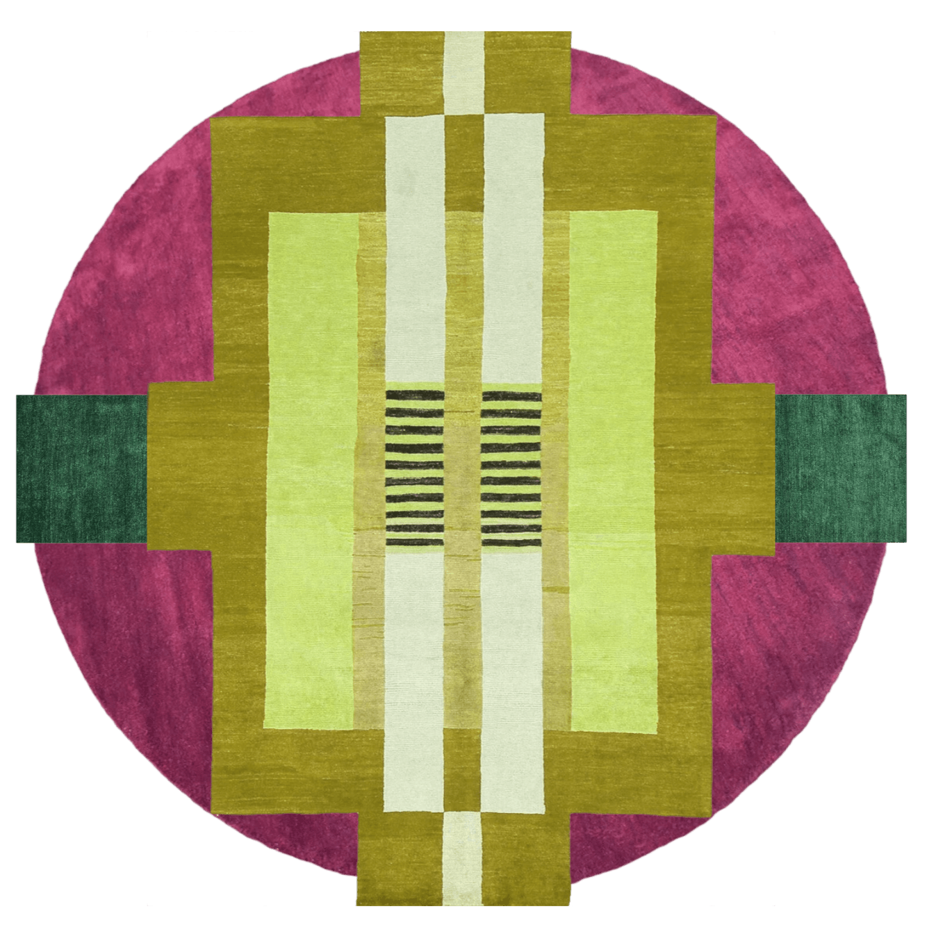 Circle of Atzec Round Hand Tufted Wool Rug - MAIA HOMES