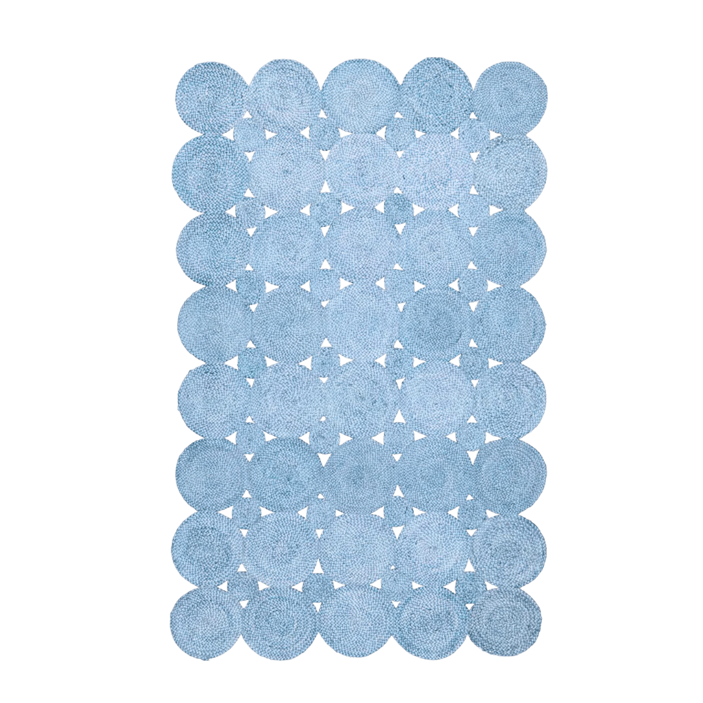 Circle of Life Braided Area Jute Rug - Blue