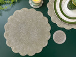 Classic Bead Scalloped Placemat - Silver