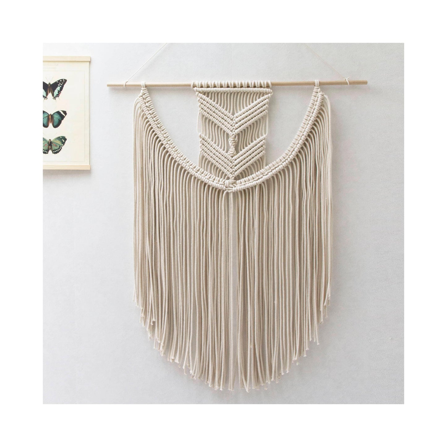 Classic Eva Hand Woven Macrame Wall Hanging - Beige - MAIA HOMES