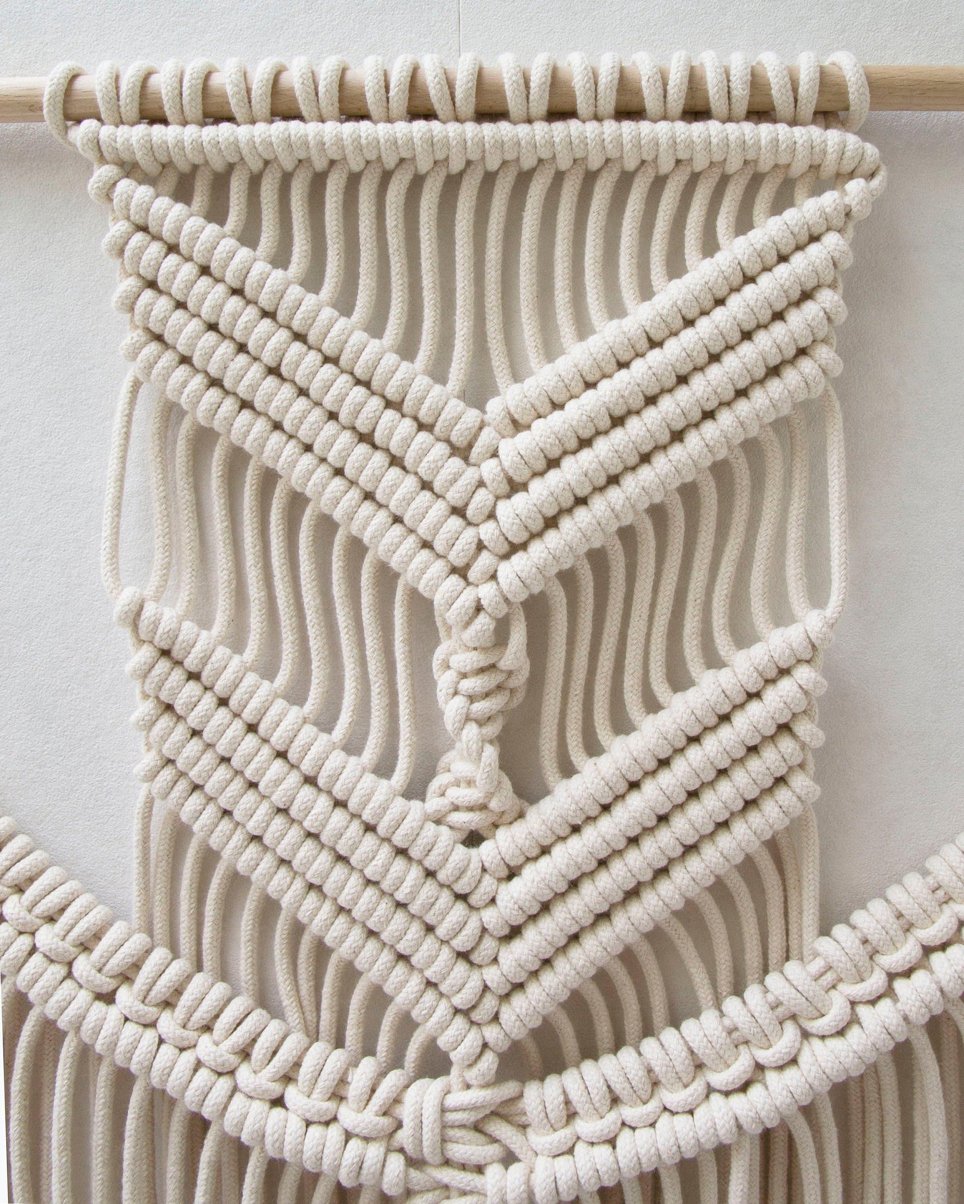 Classic Eva Hand Woven Macrame Wall Hanging - Beige - MAIA HOMES