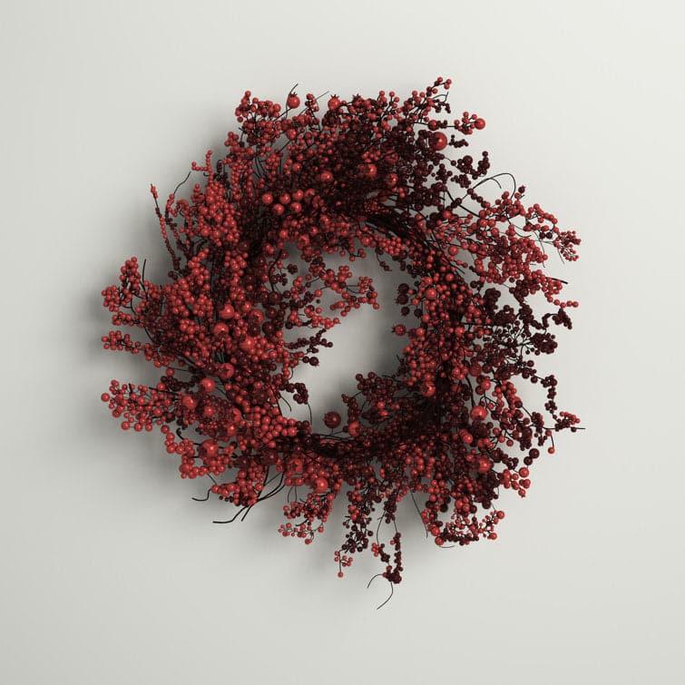 Classic Faux Red Berry Wreath Default Title