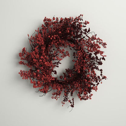 Classic Faux Red Berry Wreath - MAIA HOMES