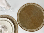 Classic Golden Round Bead and Sequin Placemat - Set of 4