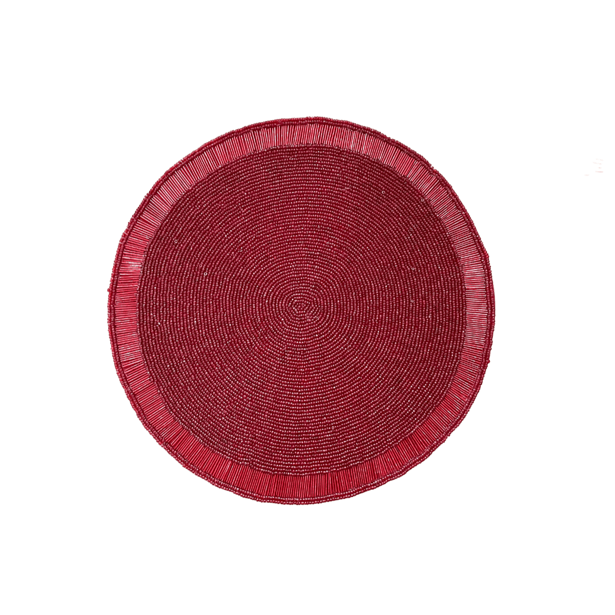 Classic Red Beaded Round Placemat