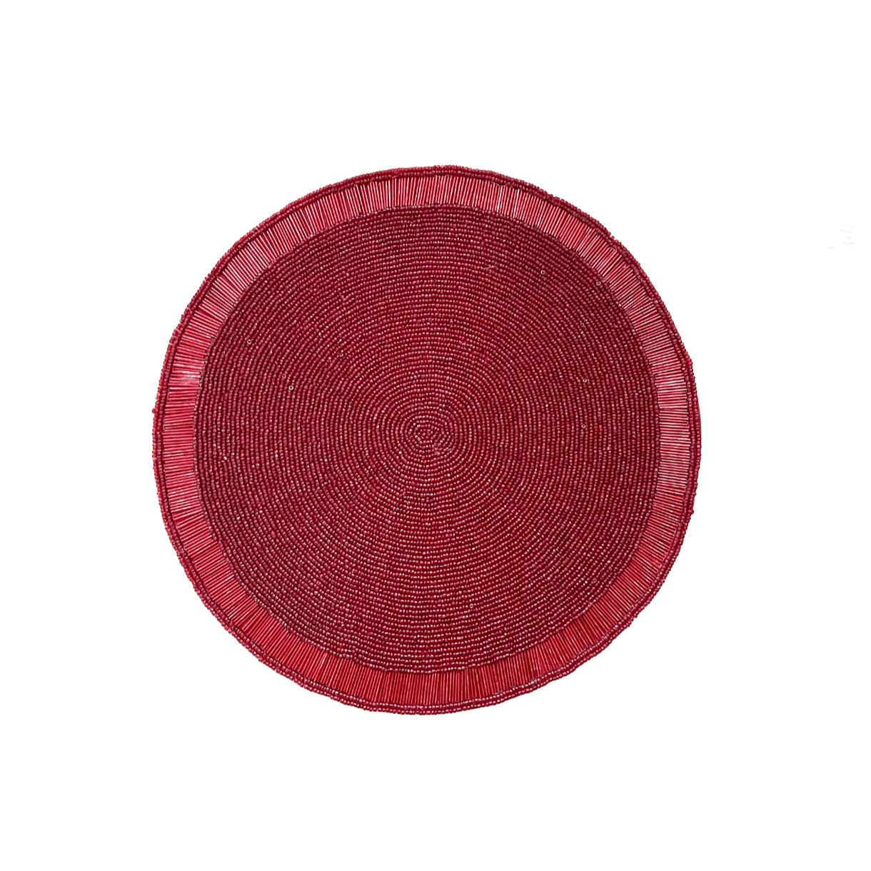 Classic Red Beaded Round Placemat