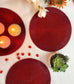 Classic Red Round Beaded Placemat - Set of 4