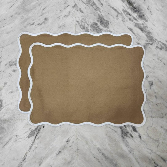 Classic Scalloped Cotton Placemats - Set of 2 - MAIA HOMES