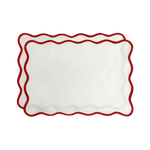 Classic Solid Scalloped Cotton Placemats Red