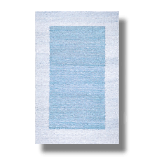 Classic Two Toned Blue Blended Jute Rug