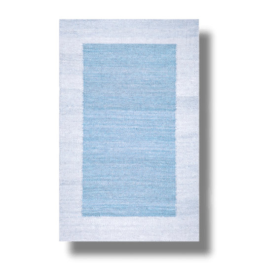Classic Two Toned Blue Blended Jute Rug - MAIA HOMES