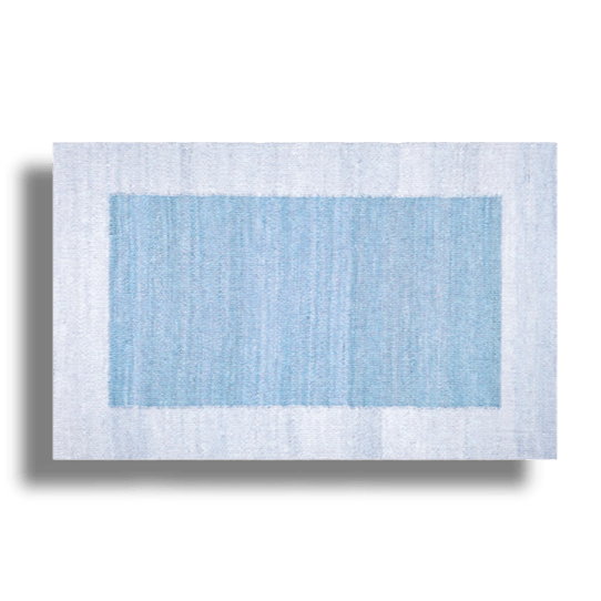 Classic Two Toned Blue Blended Jute Rug