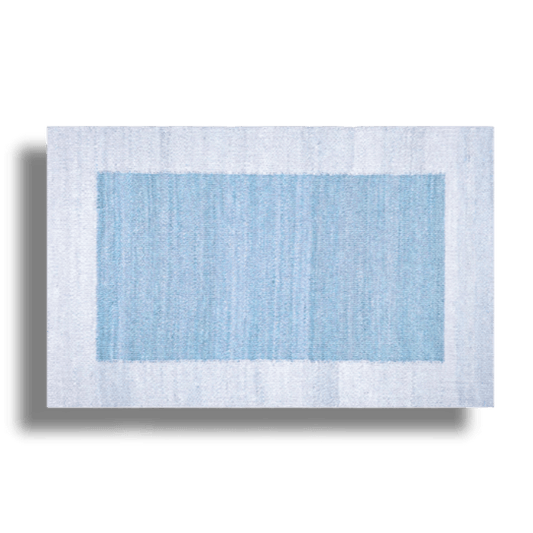 Classic Two Toned Blue Blended Jute Rug - MAIA HOMES