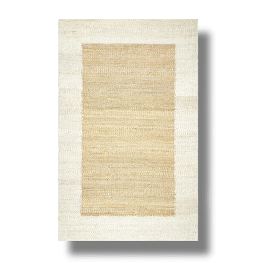 Classic Two Toned Natural Blended Jute Rug