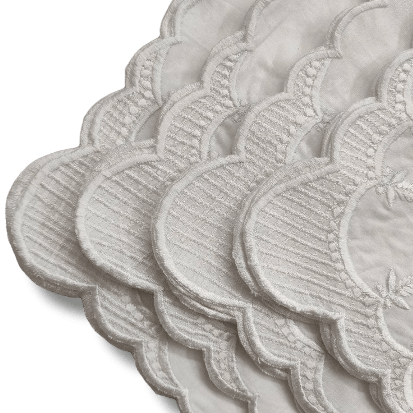 Classic White Embroidered Cotton Napkins - MAIA HOMES