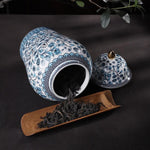 Classical Blue Flower and Leaf Ginger Jar