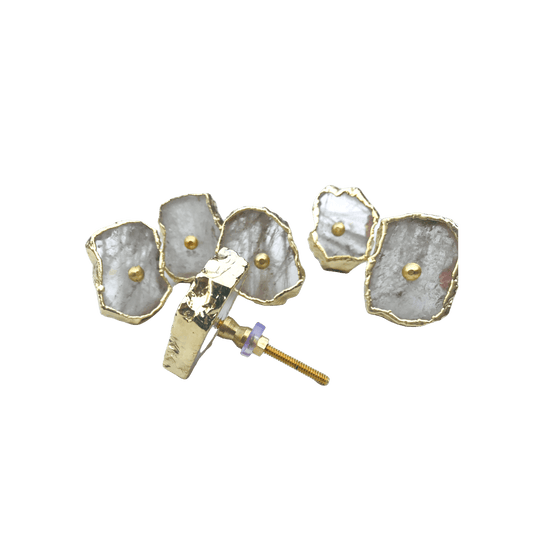 Clear Quartz Agate Cabinet Door Pull Handle - Set of 6 - MAIA HOMES