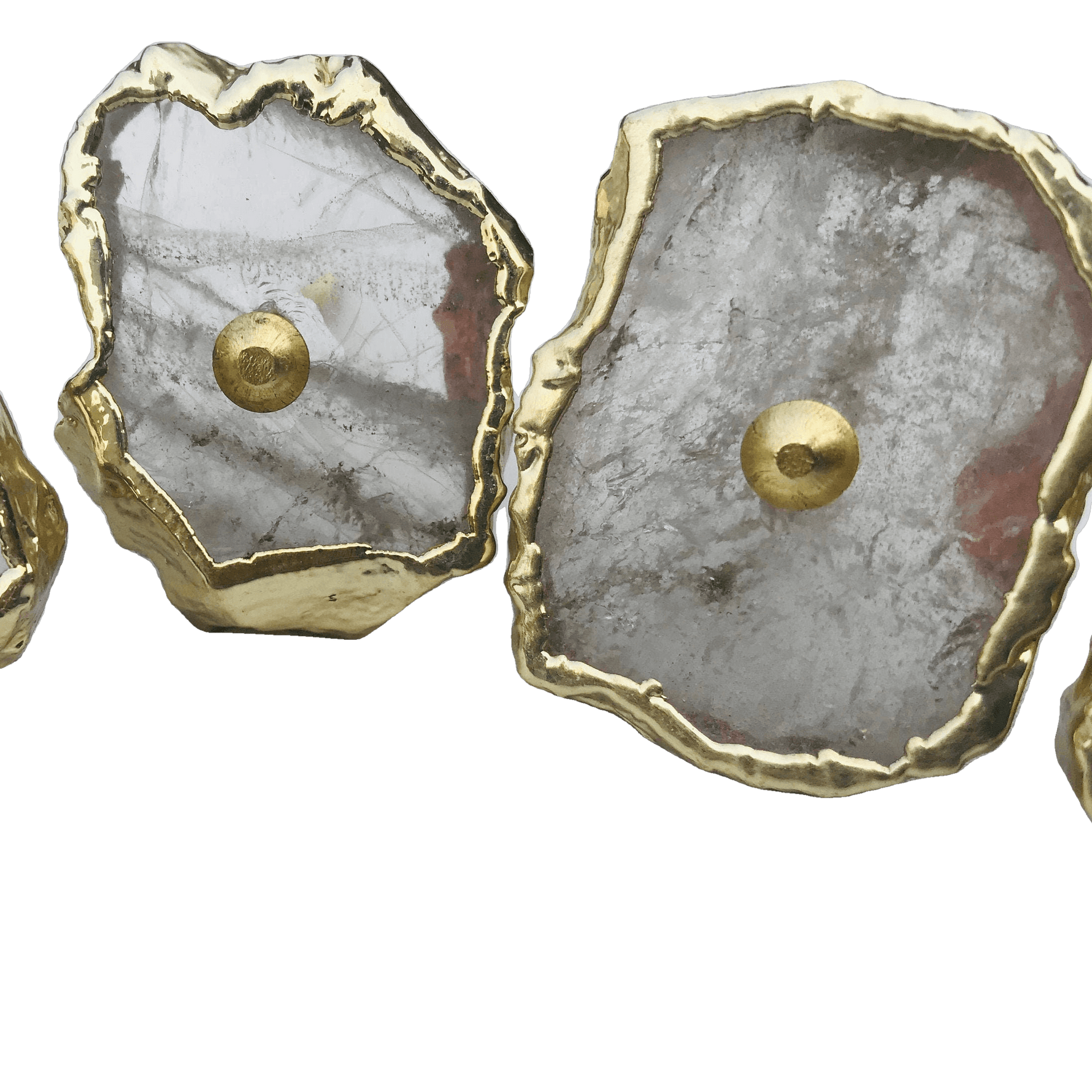 Clear Quartz Agate Cabinet Door Pull Handle - Set of 6