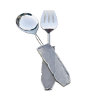 Clear Quartz Agate Salad Server - Set of 2