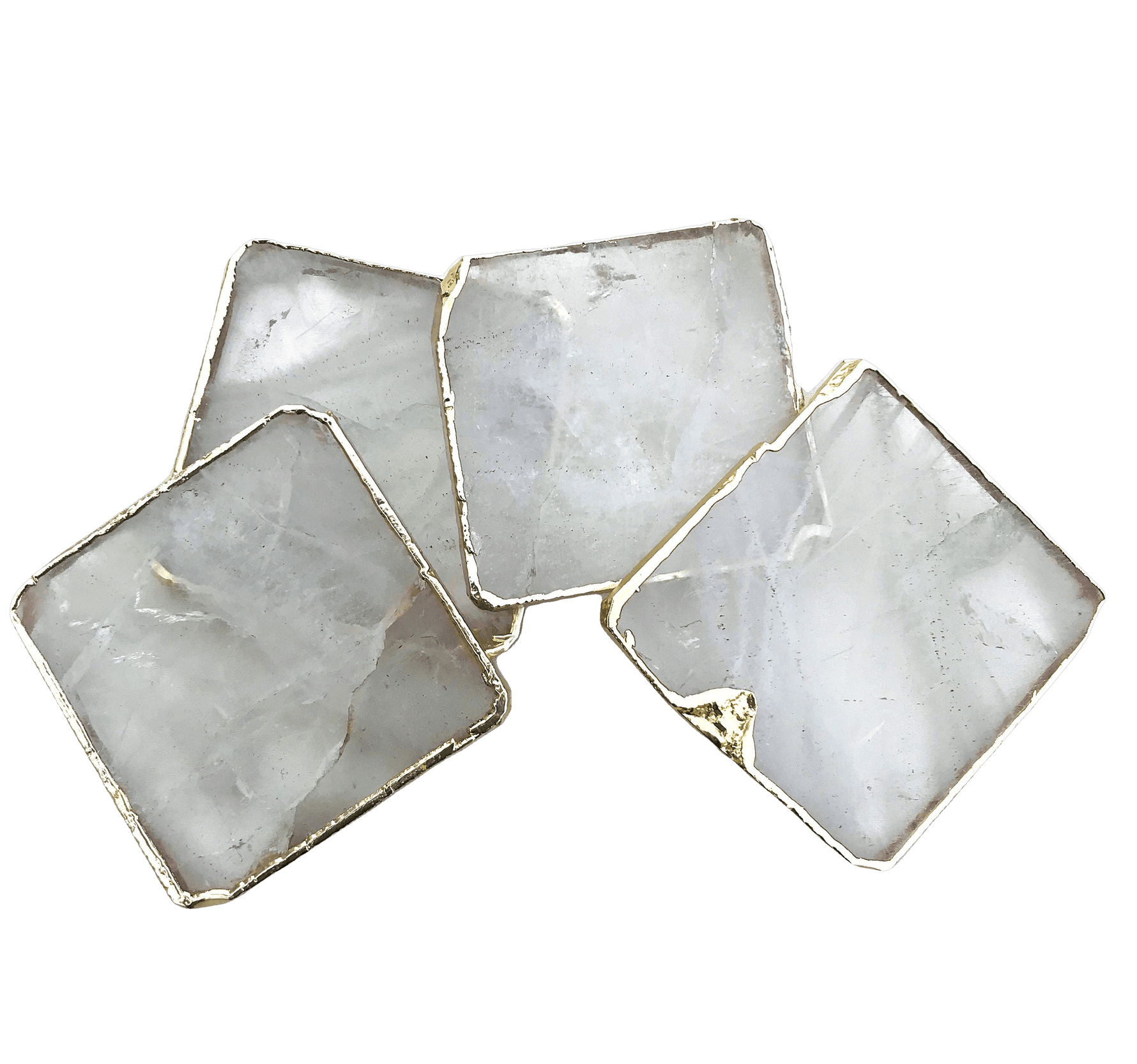 Clear Quartz Coaster Set of 4