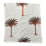 Coconut Tree Hand Block Printed Cotton Napkins