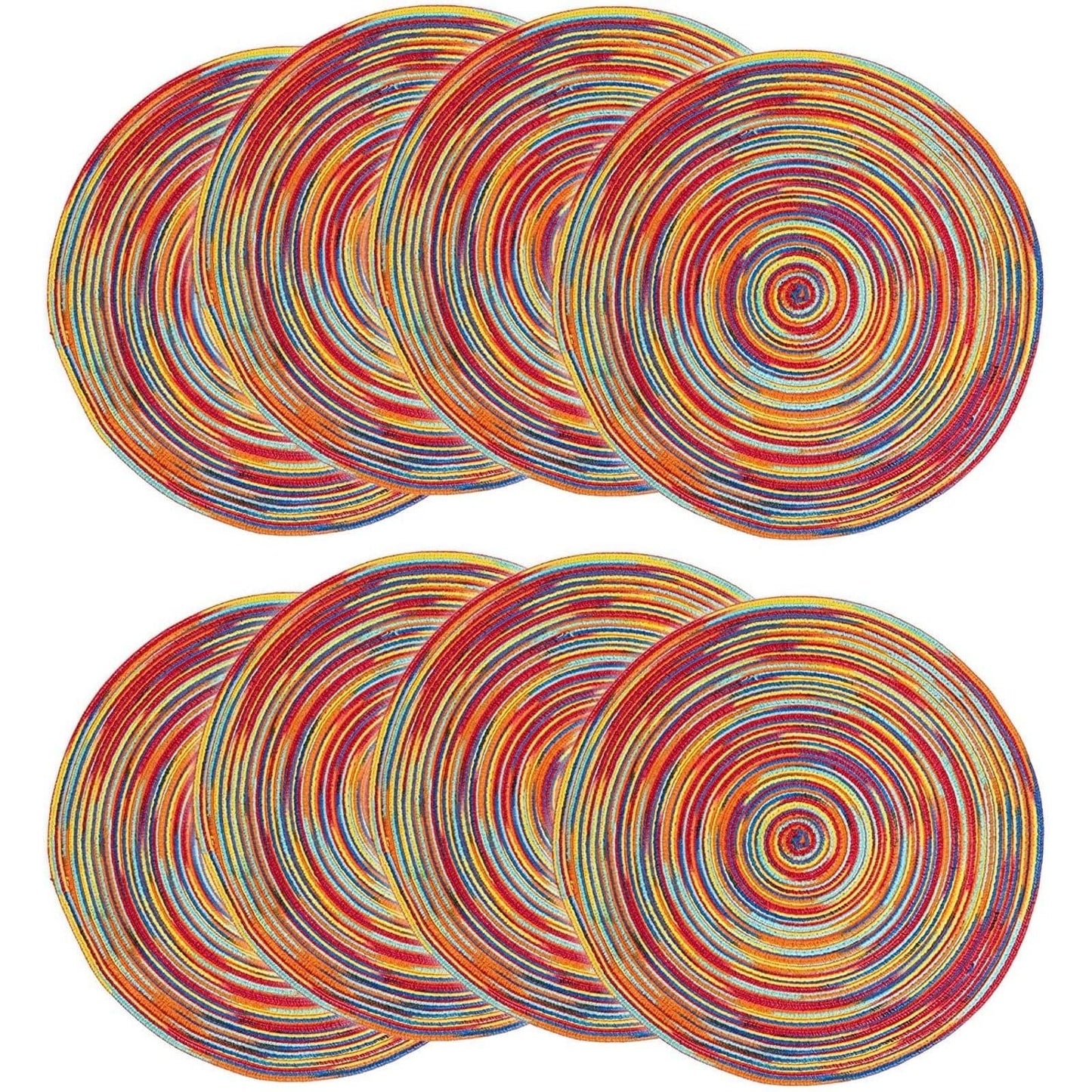 Colorful Braided Placemats - Set of 8 - MAIA HOMES