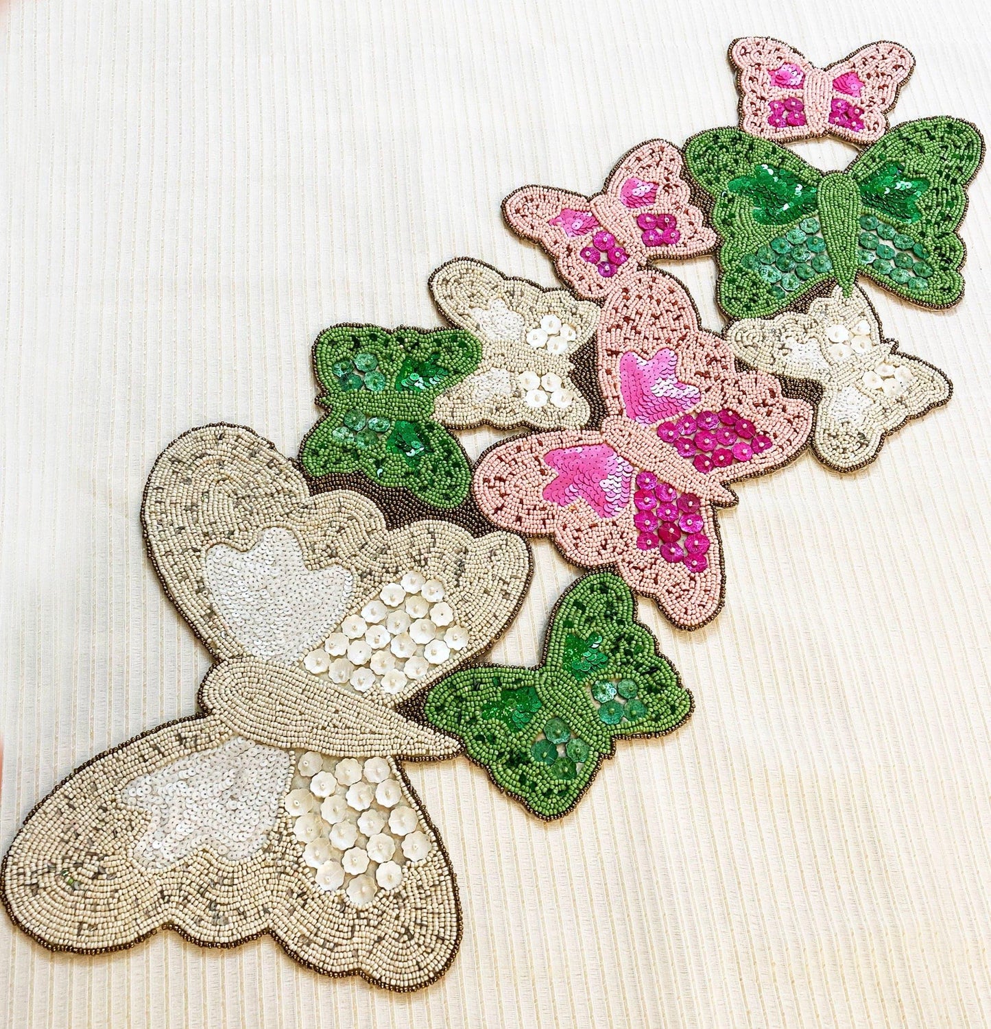Colorful Butterflies Beaded Table Runner - MAIA HOMES