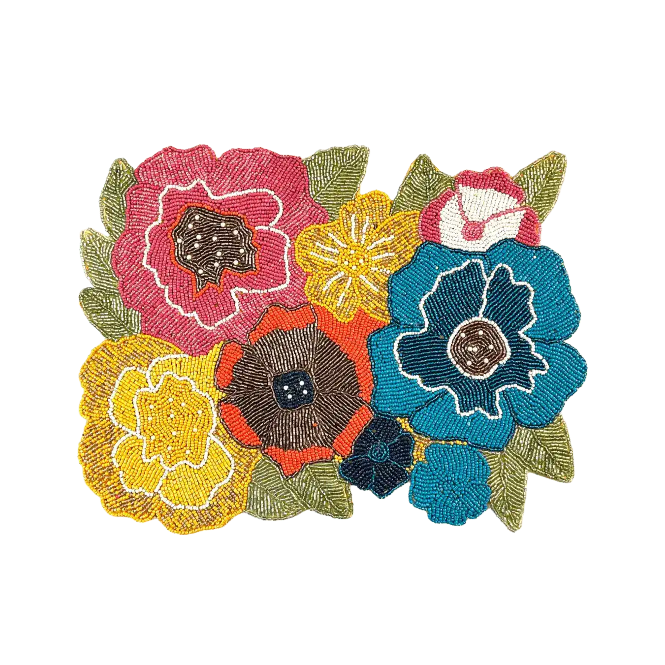 Colorful Flowers Beaded Placemat
