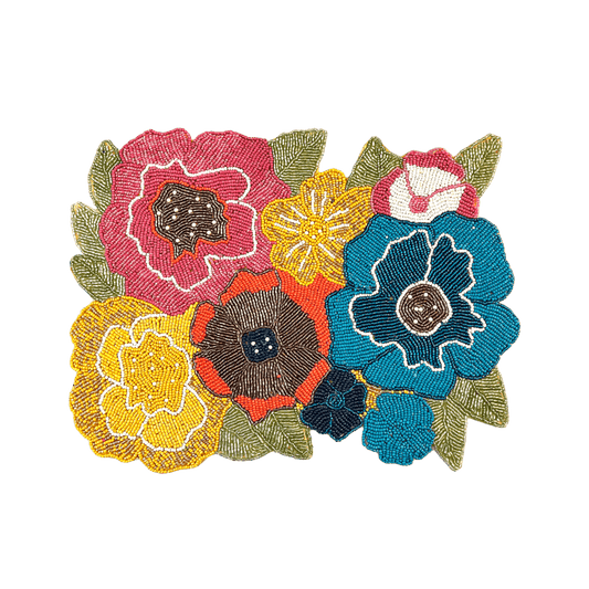 Colorful Flowers Beaded Placemat - MAIA HOMES