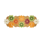 Colorful Flowers in Golden Beaded Table Runner